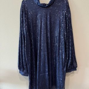 NWT Missguided navy sequin dress